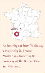 Situated at the confluence of the rivers Tarn and Garonne, Moissac is an hour's drive by car from Toulouse, a major city in France.